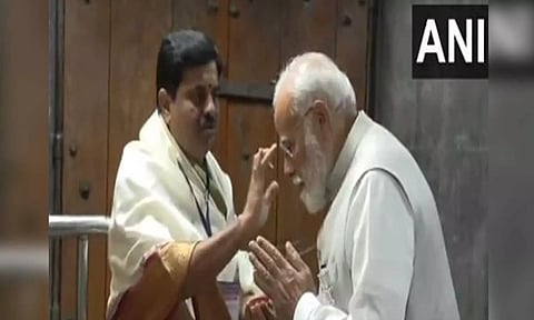 Prime Minister Narendra Modi performing pooja (ANI)&nbsp;