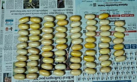 77 capsules containing 1468 grams of cocaine seized by DRI. (ANI)