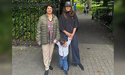 Priyanka Chopra with daughter Malti and mother Madhu Chopra (ANI)
