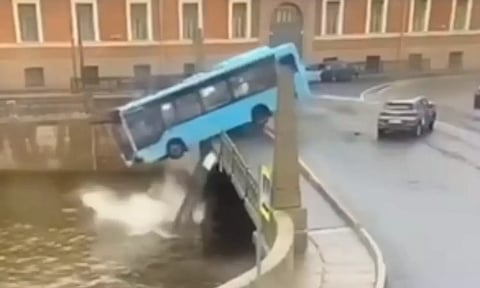 Passenger bus fell into a river in Russia's St Petersburg city (IANS)