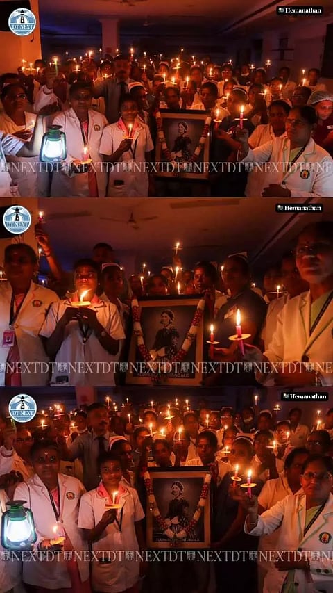 To honour Florence Nightingale's birthday, which is celebrated as International Nurses Day every May 12, nurses light candles at the RGGGH