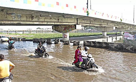 Due to Vaigai floods, water has been logged in connecting roads in Madurai