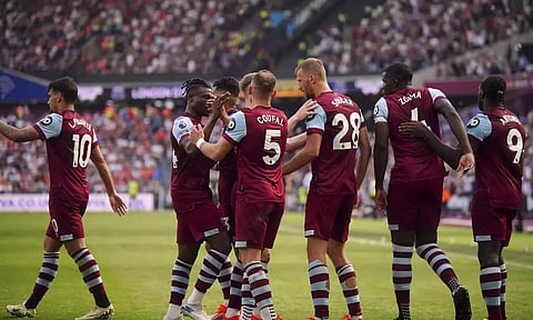English Premier League soccer between West Ham United and Luton Town match at the London Stadium (AP)