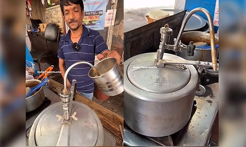 Streetside vendor's 'Cooker Coffee' (Screengrab 'X')