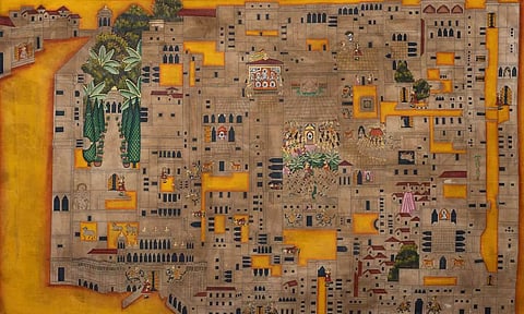 Haveli map in Pichwai art