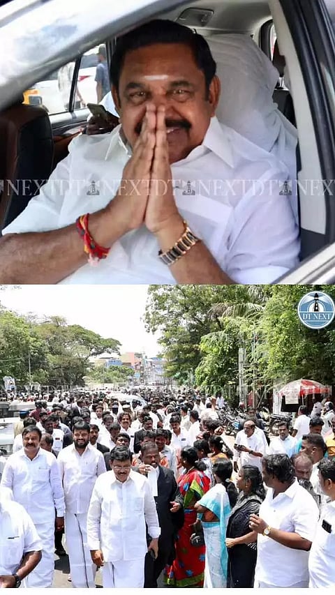 Edappadi Palaniswami makes an appearance at the Egmore Metropolitan Magistrate Court for a defamation case