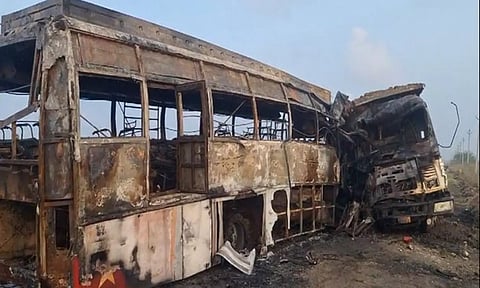 The two vehicles were completely damaged in the accident (Image : ANI)