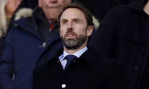 England manager Gareth Southgate in the stands before the match [Reuters]