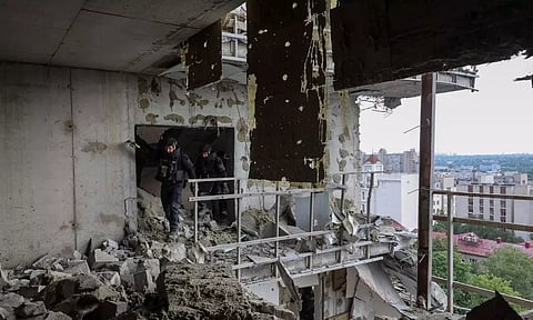 Aftermath of a Russian missile strike in Kharkiv (ANI)