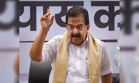Maharashtra Congress in-charge Ramesh Chennithala during a press conference (PTI)