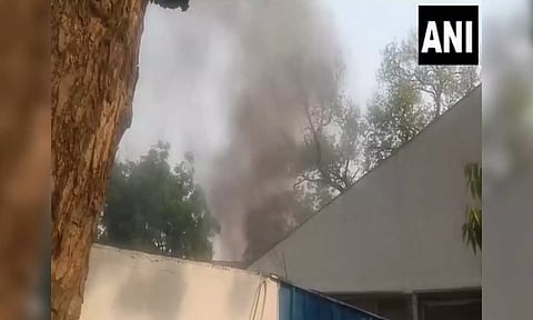 Fire breaks out in Delhi's BJP office at Pandit Pant Marg (ANI)