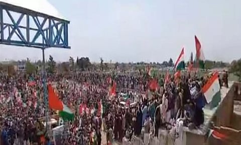 Opposition alliance holds rally in Pishin, Balochistan  (Screengrab of video posted by Pakistan Tehreek-e-Insaf on X)