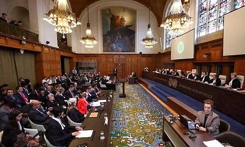 &nbsp;A general view inside the Court of Justice (ICJ) (Reuters)&nbsp;
