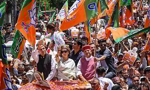 MP Kangana Ranaut in an rally (PTI)