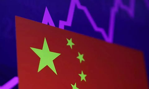 A Chinese flag and a stock graph (Reuters)