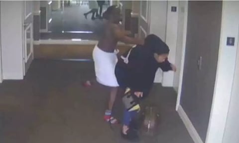 Screen grab of Sean 'Diddy' Combs beating singer Cassie