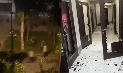 Hostels with international students from India, Pakistan, and Bangladesh were attacked by mob in Kyrgyzstan's Bishkek ( Image: X(@warisjokhio98, @bilal_khan126)