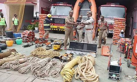 Rescue equipment stored at the fire station in Oluginasery, Nagercoil&nbsp; (Daily Thanthi)