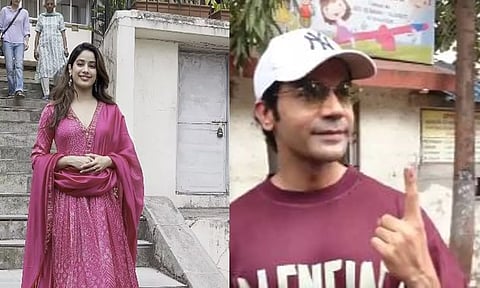 Actors RajKummar Rao &amp; Janhvi Kapoor (Image: ANI)