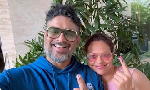 Actor R. Madhavan and his wife, Sarita / (Image Credits: IANS)