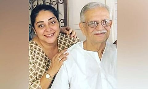 Veteran lyricist Gulzar and his daughter Meghna Gulzar (Image: ANI)