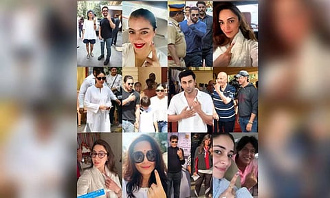 Bollywood celebrities during Lok Sabha election voting (IANS)