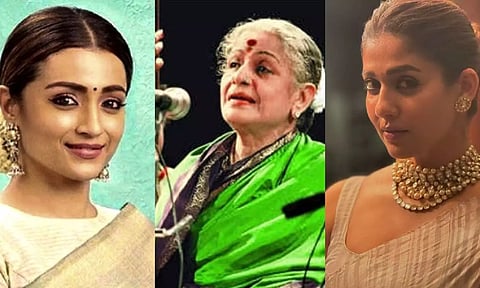 L-R: Trisha, MS Subbulakshmi, Nayanthara (File Photos/ Instagram)