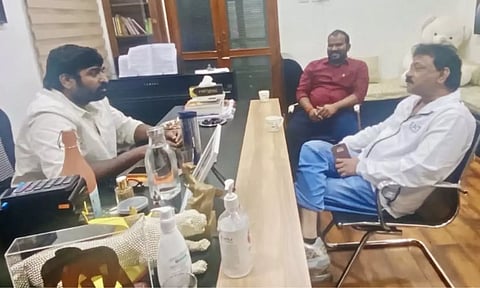 Actor Vijay Sethu Pathi and Director Ram Gopal Varma (X)