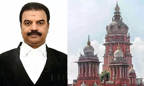 Justice R Mahadevan (L) and Madras High Court (R)