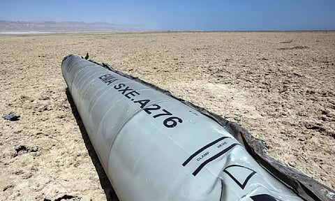 Apparent remains of a ballistic missile in southern Israel. (File Photo: Reuters)