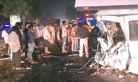 The accident occurred on Ambala-Delhi-Jammu National Highway (Photo/ANI)