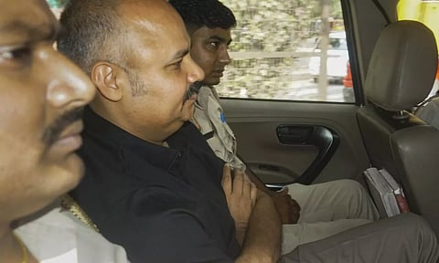 Delhi Chief Minister Arvind Kejriwal’s aide Bibhav Kumar being taken to Tis Hazari court in connection with Swati Maliwal assault case (PTI)