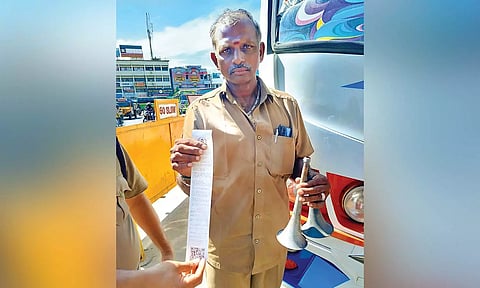 Officials removed high decibel air horns from the buses in Tiruchy