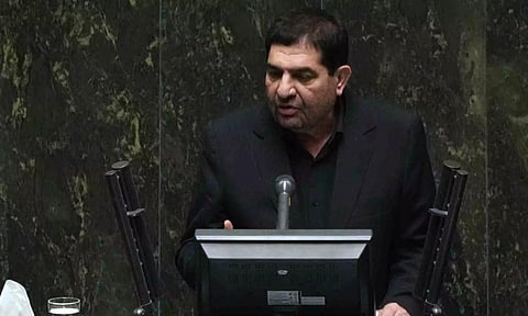 Iran's acting President Mohammad Mokhber addressed the country's new parliament (AP)&nbsp;