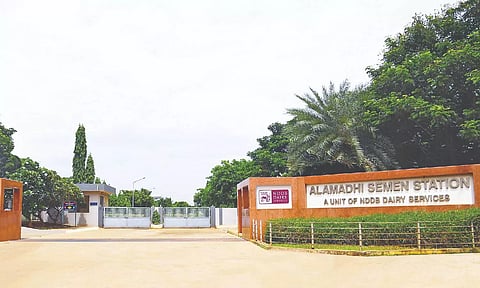 View of Alamadhi Semen Station near Red Hills in Tiruvallur district