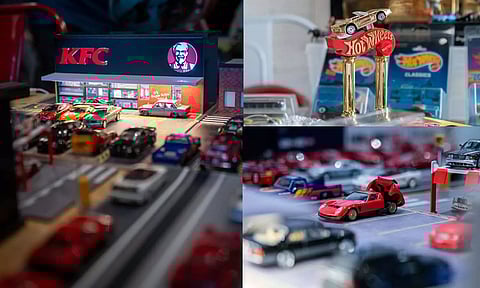 Miniature models of cars displayed at the Scale Model Collective Madras’ meet
