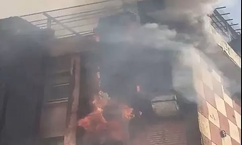 Fire breaks out at Lala Lajpat Rai Memorial Medical College (Photo/ANI)