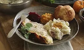 A dish with roast turkey breast (Photo/AP)