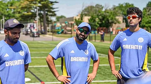 &nbsp;Indian cricket team captain Rohit Sharma during a training session for the T20 World Cup in New York. (PTI Photo)