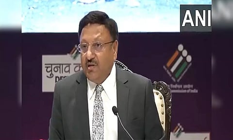 Chief Election Commissioner Rajiv Kumar at press conference (ANI)