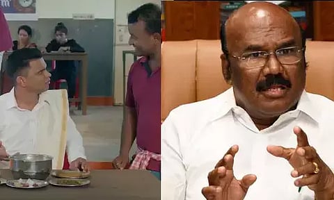 Screengrab from BJP’s ‘Bye Bye Pandia’ ad; D Jayakumar (Malaimalar)