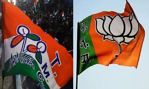 TMC ang BJP flag
