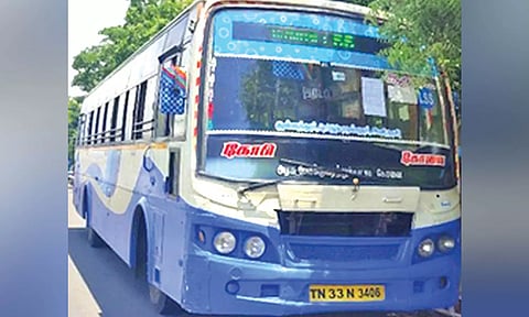 One of the three confiscated buses