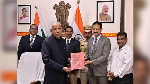 Chief Electoral Officer holds meet with Governor Nazeer in Andhra Pradesh (Photo/ANI)