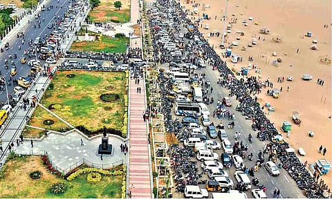 Aerial view of Marina parking