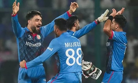 Afghanistan players celebrates after a wicket&nbsp;