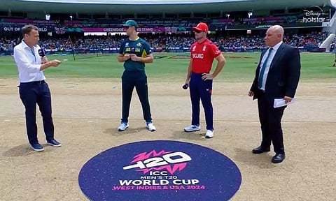 Australia and England team captains during the toss (X)