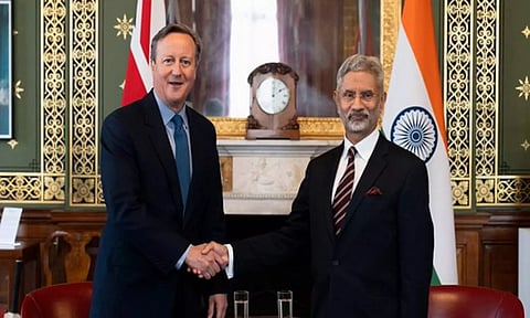 UK Foreign Secretary David Cameron and External Affairs Minister S Jaishankar (Photo: X/@David_Cameron)