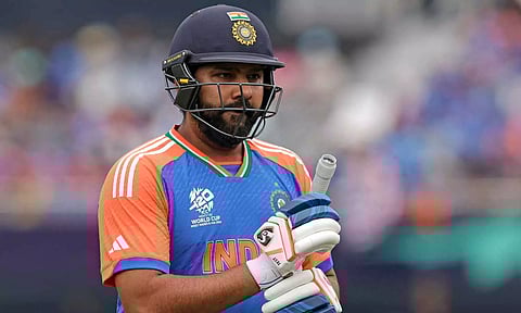 Rohit Sharma after his dismissal against USA (PTI)
