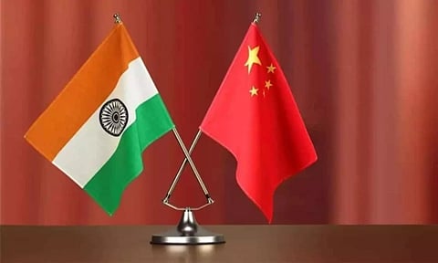 Flags of India and China